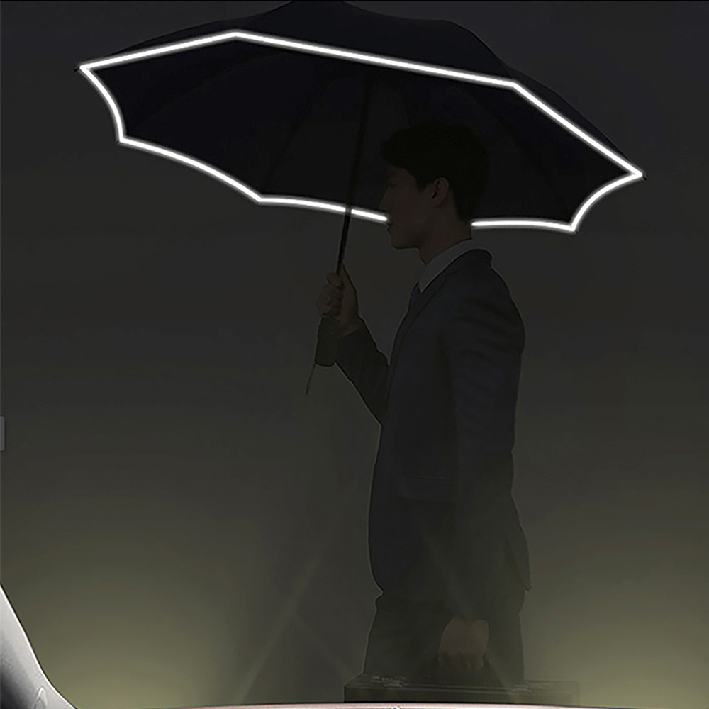 빛반사 거꾸로접이 완전자동 3단 우산 블랙