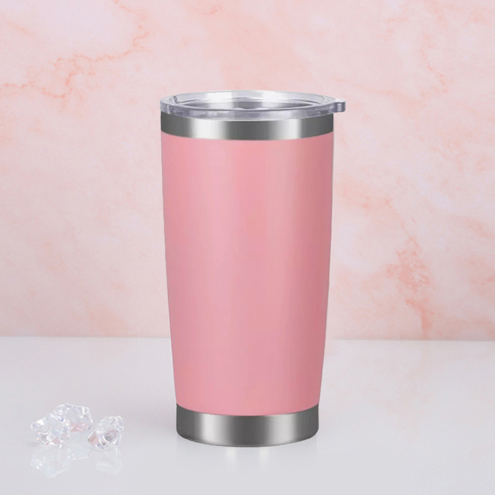 밀폐 뚜껑 텀블러 휴대용 텀블러 컵 핑크 550ml